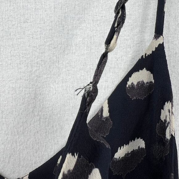 REFORMATION Eli 90s Mini Slip Dress Womens XS Navy Wild Child Animal Print - Picture 15 of 16